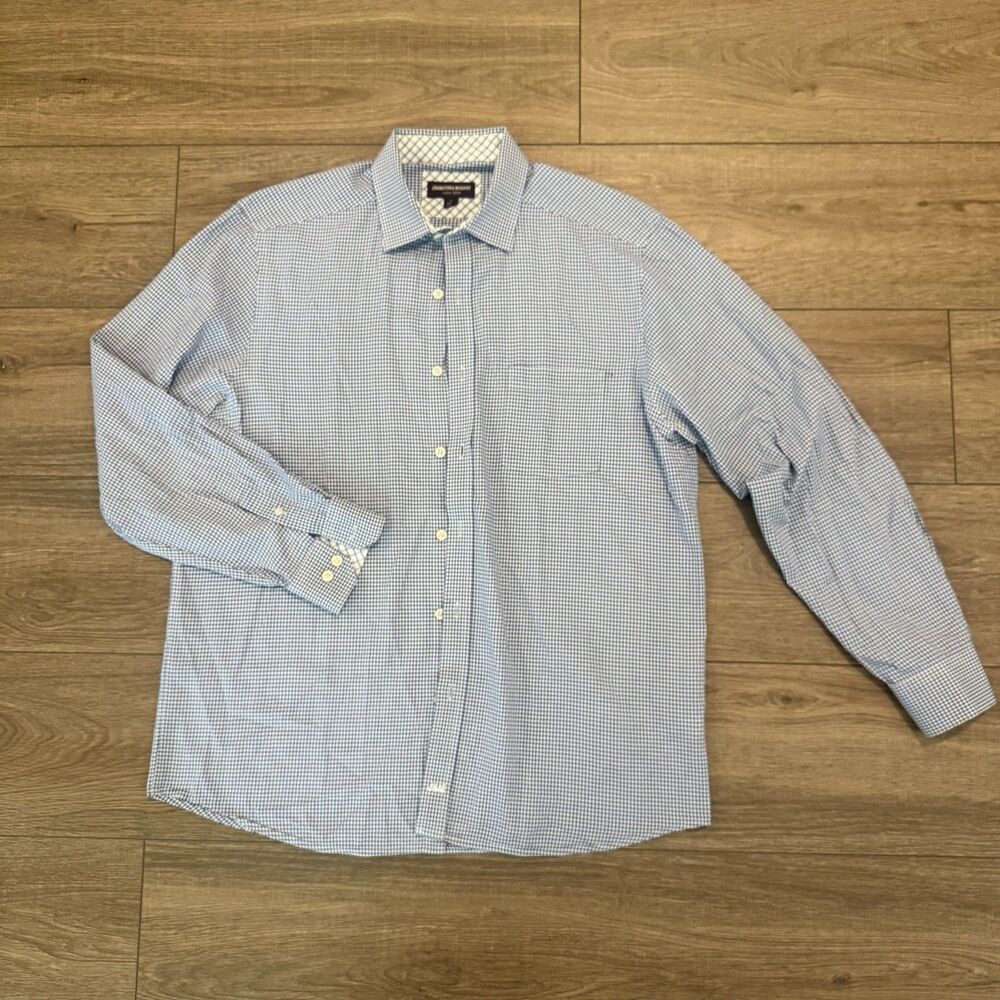 Johnston & Murphy Dress Shirt L Classic Fit 32/33 Spread Collar Non-Iron Cotton